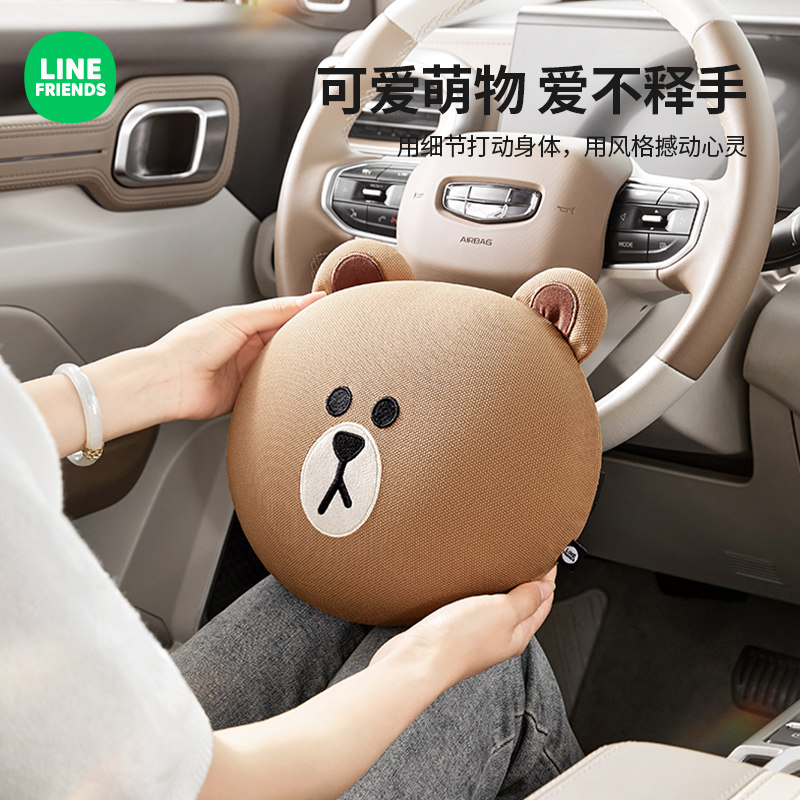 精选汽车头枕护颈枕可爱卡通靠枕车载夏季座椅枕头抱枕腰靠垫车内