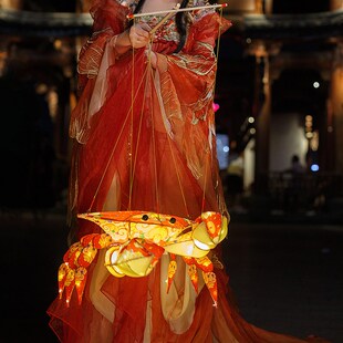 雅特曼 观山海螃蟹花灯升级款非遗中秋灯笼手工diy材料包古风手提