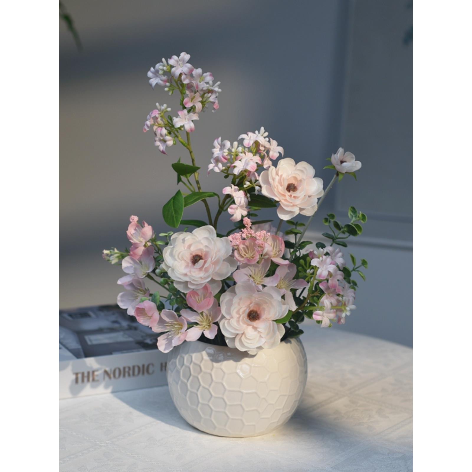 《粉黛》小清新粉色假花仿真花客厅家居摆设餐桌装饰插花艺摆件