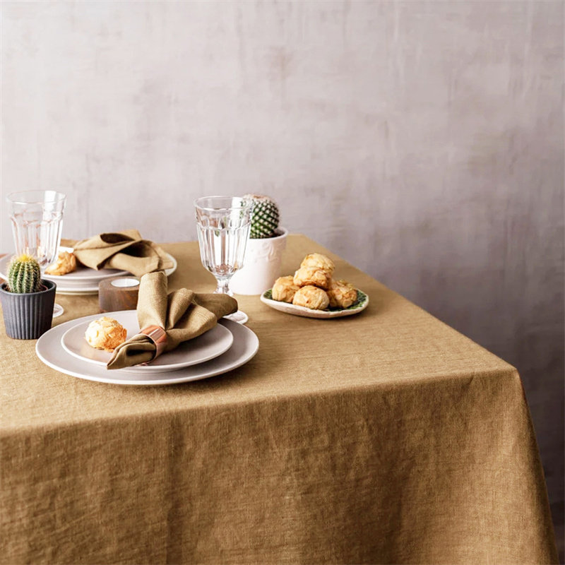 简约ins风纯色亚麻桌布长方形轻奢餐桌台布高级感桌垫定制茶桌布