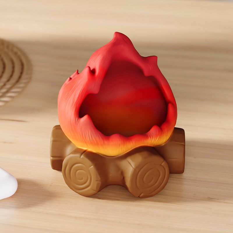 创意火焰电脑桌面收纳摆件办公室治愈系桌搭红色装饰柴火乔迁礼物