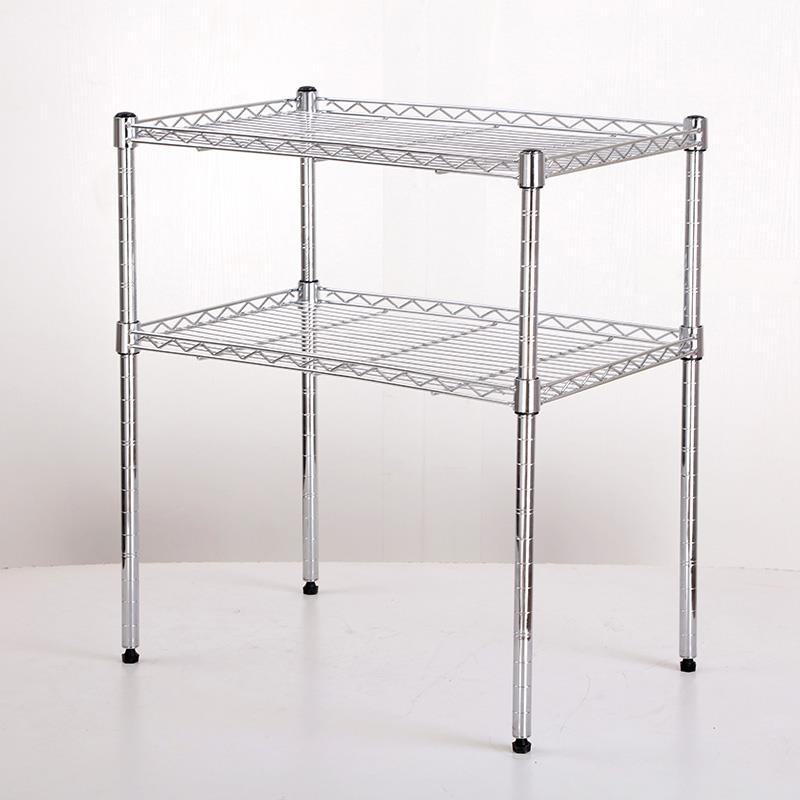 厨房置物架两层整体橱柜隔层架台面整理架子碗架锅架微波炉烤箱架