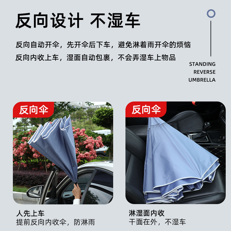 德国全自动反向伞超大长柄雨伞汽车载男士双人16骨加固抗暴雨专用