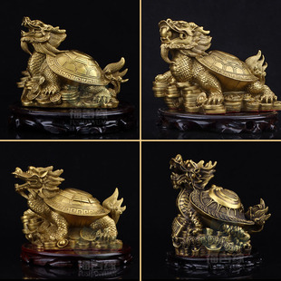 精选纯铜龙龟摆件八卦龙头龟金钱龟神兽赑屃霸下家居办公室装饰品