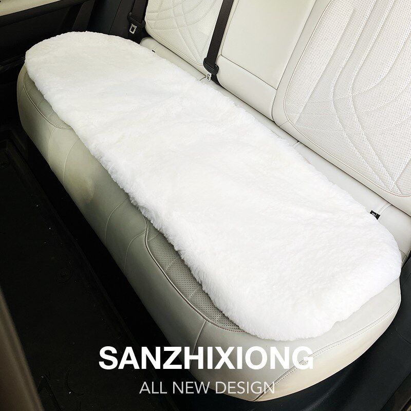 纯色羊毛汽车坐垫简约冬款车载坐垫套装无靠背座垫通用单座保暖垫