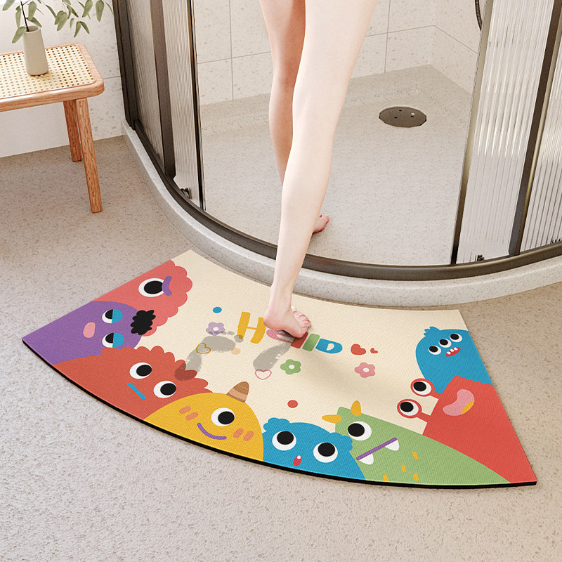 浴室硅藻泥防滑地垫异形卫生间专用吸水门口踩脚垫可爱防水门垫