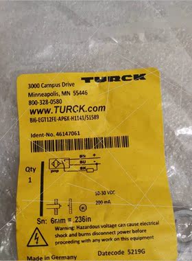 议价TURCK图尔克BI6-EGT12FE-AP6X-H1141/S1589 46147061