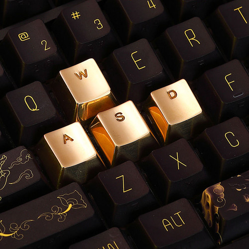 纯铜原创wasd个性高颜值键刻字加厚帽原厂机械键盘十字轴通用按键