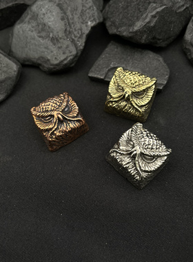 纯铜原创魔法世界哈利波特海德薇猫头鹰个性金属键帽十字轴通用