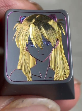 icek钛合金阳极手工雕刻上色彩钛键帽