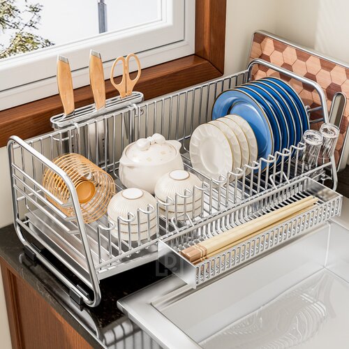 304不锈钢沥水碗碟架台面置物架