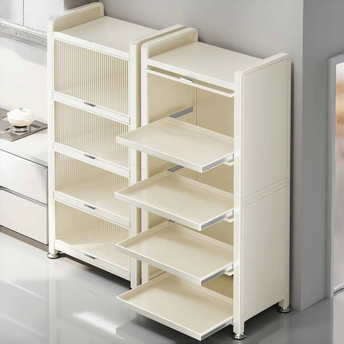 抽拉式置物架落多层小家电收纳柜