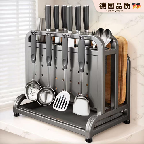 不锈钢厨房刀架置物架一体收纳架