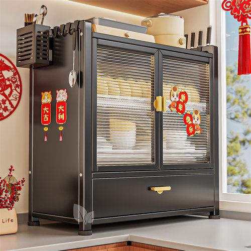 厨房碗碟收纳架台面密封沥水碗柜