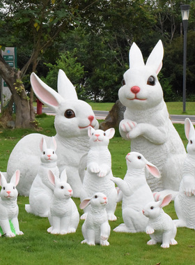 户外花园装饰庭院别墅造景仿真动物兔子雕塑布置草坪园林景观摆件