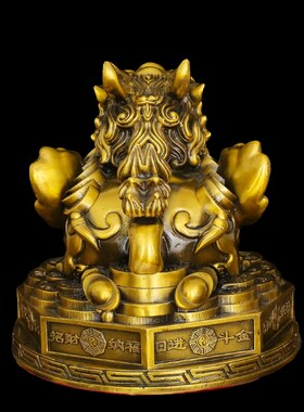 精选铜貔貅摆件黄铜飞天貔恘八卦皮丘家居客厅办公室店铺装饰开业