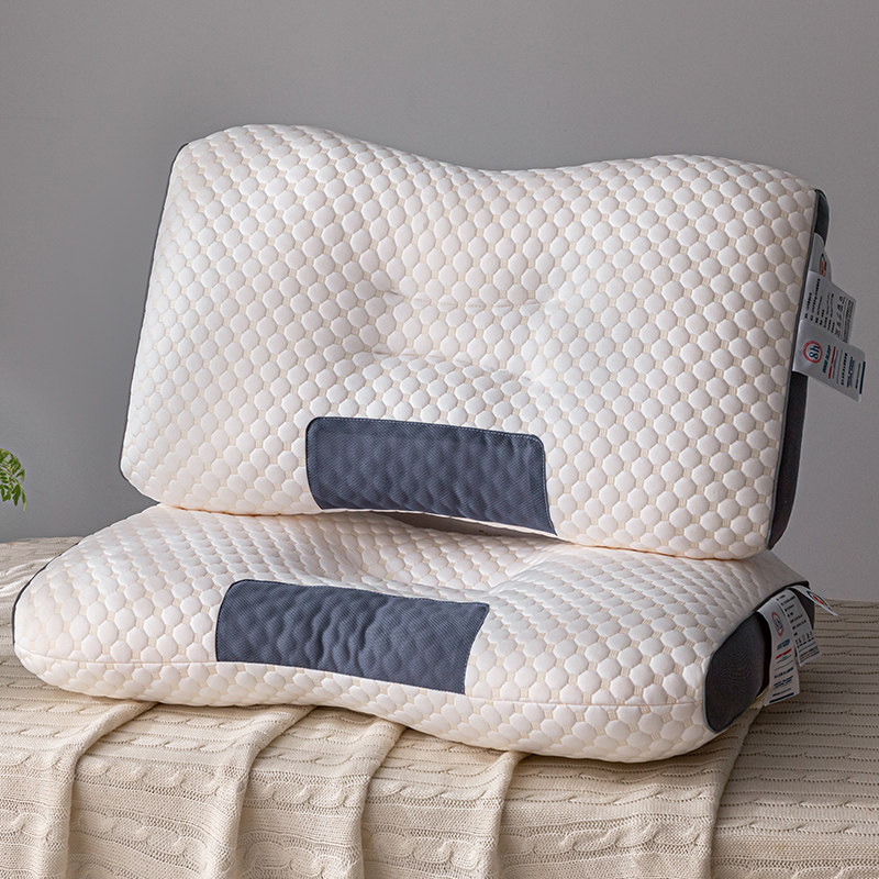 枕头枕芯家用护颈椎助睡眠枕头芯羽丝绒枕单人一对记忆棉按摩整头