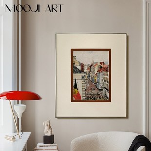 精选城市之光】木吉现代中古艺术客厅沙发背景墙装饰画高级感卧室