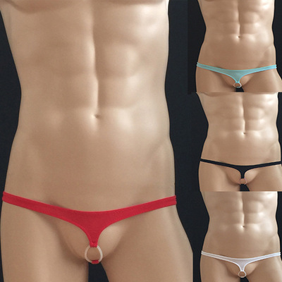 男士性感无痕硅胶环细带单丁字裤