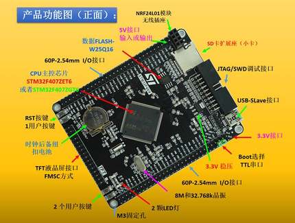 STM32F407ZET6开发板STM32F4M4核心板arm开发板cortex-M4