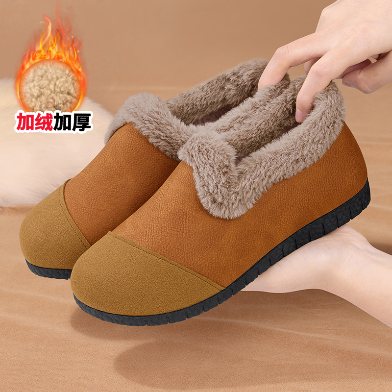 老北京布鞋女冬季加绒保暖防滑