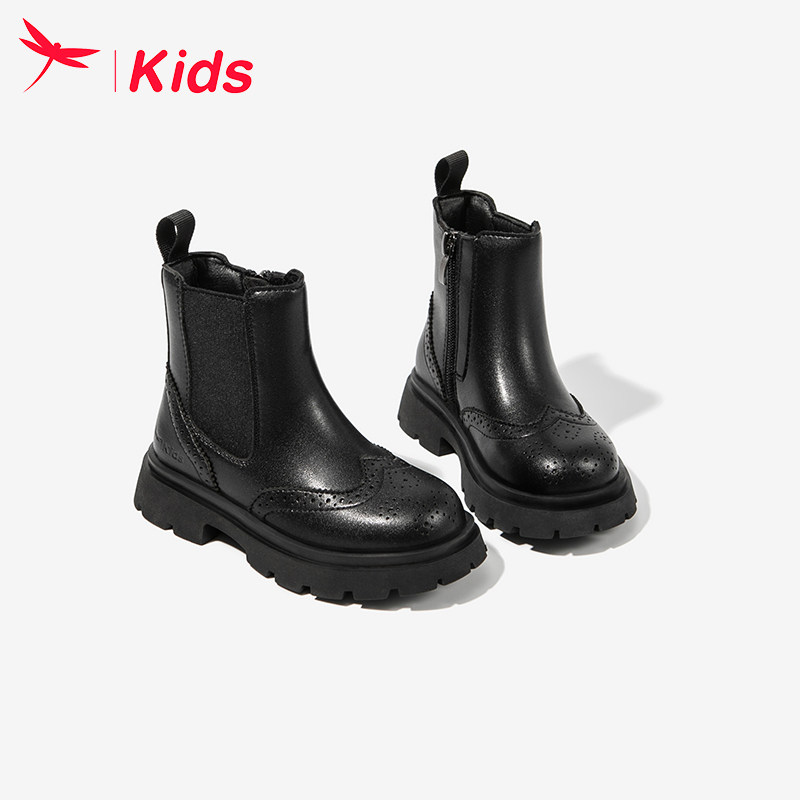 【清仓】女童鞋儿童马丁小短靴子2024新款公主女孩皮靴秋冬款加绒