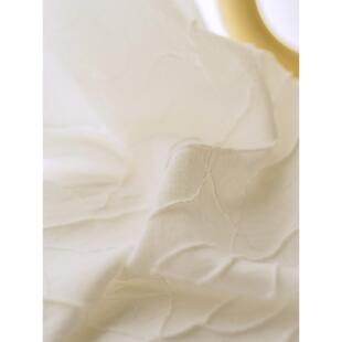 轻奢现代新中式立体皱褶透光不透人窗纱客厅卧室阳台白色纱帘窗纱