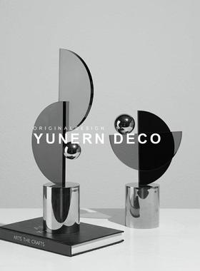 简约现代几何水晶雕塑摆件样板间书房家居玄关博古架装饰品摆设