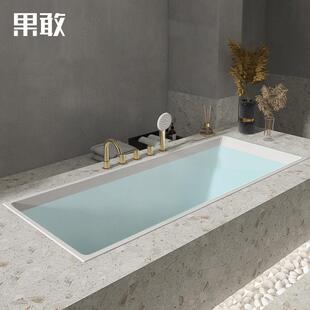 果敢小户型薄边北欧简约家用小型嵌入式压克力保温1-1.7米浴缸751
