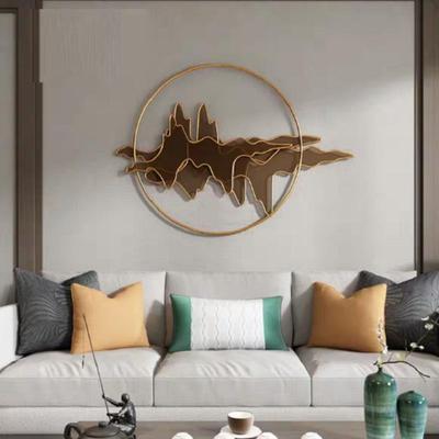 新中式金属壁饰立体铁艺山影挂件壁挂玄关过道墙饰软装装饰品墙壁