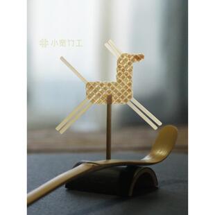 小宽竹工马到成功竹编小摆件创意茶具新年卯兔编织礼物非遗手工作