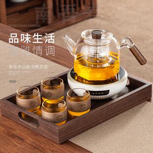 玻璃茶具套装 新款 家用电陶炉蒸煮一体煮茶器轻奢加厚耐高温泡茶壶
