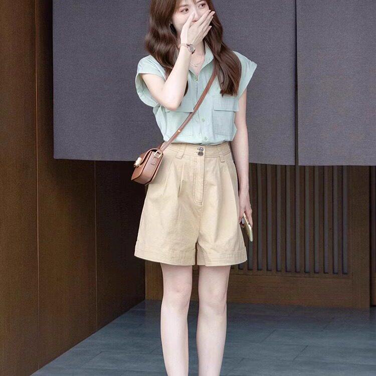 夏日穿搭套装女2026新款春夏装搭配一整小个子ootd减龄短裤两件套