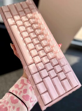XVX果冻水晶2.0粉白双拼键帽侧刻机械键帽魔浪PC女生冰晶 wooting