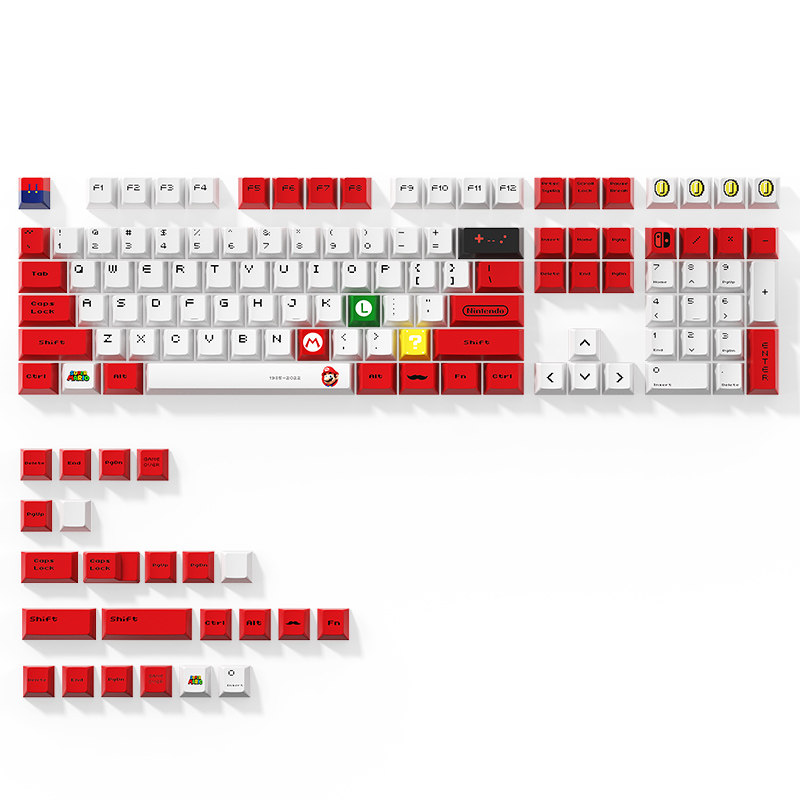 高达马里奥主题键帽热升华原厂高度键帽适配EZ63/wooting60美加狮