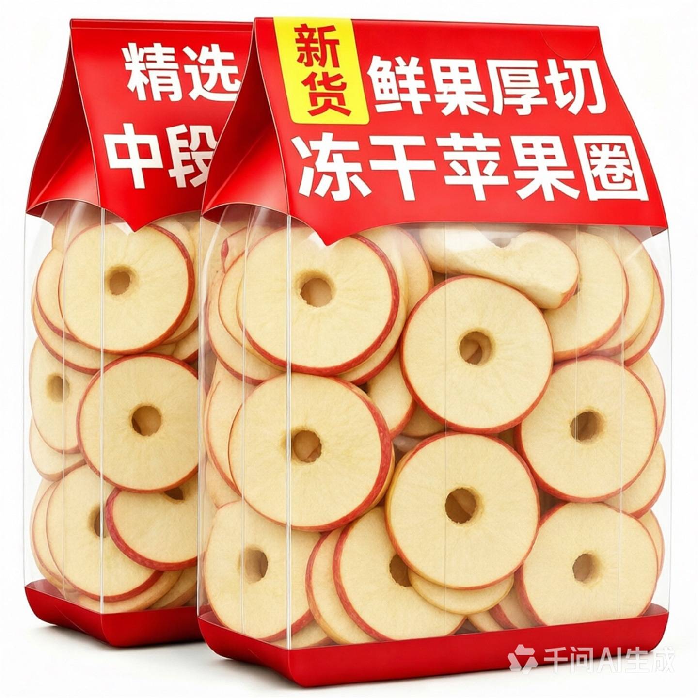 冻干苹果干脆片带皮去核厚切无糖无添加水果干脱水纯果蔬脆苹果圈