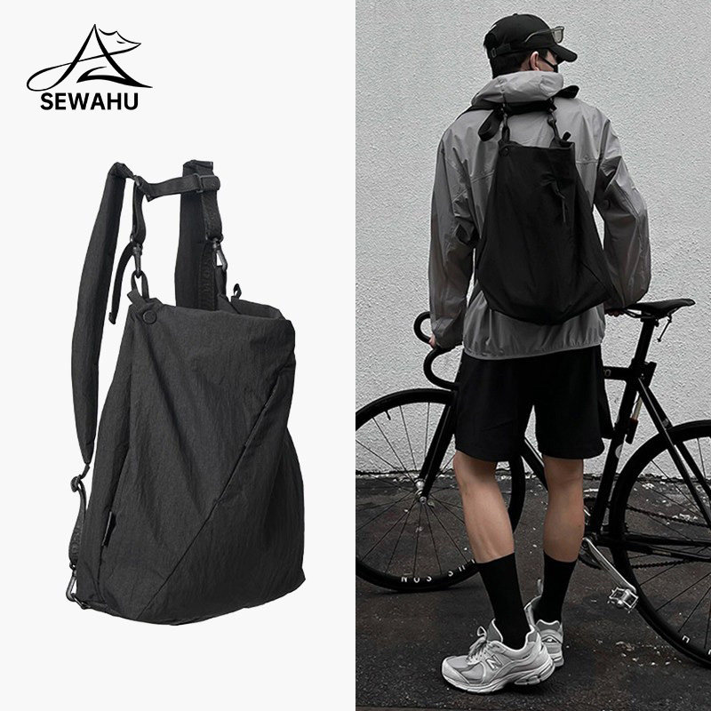 男士户外运动双肩包旅行轻便斜跨单肩包男新款防水大容量骑行背包