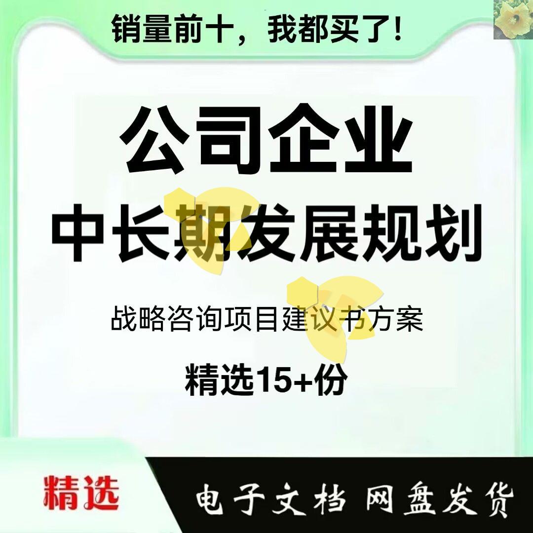 公司企业集团中长期发展规划报告经营计划战略咨询项目建议书方案