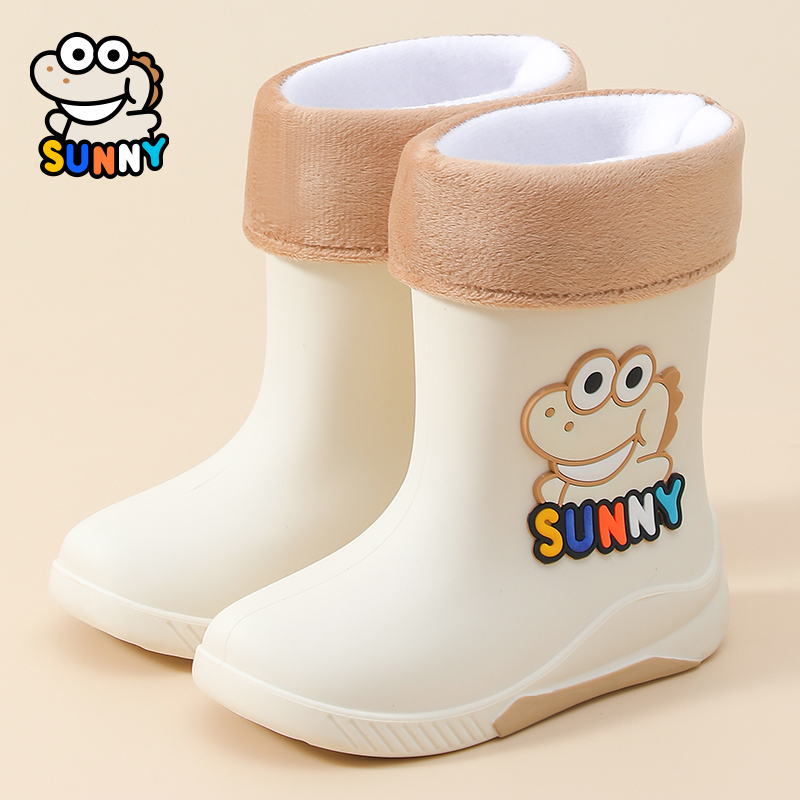 儿童雨鞋男孩冬季加绒保暖男童雨靴宝宝小孩女款胶鞋防滑水鞋女童