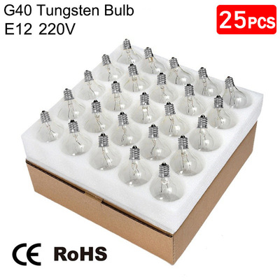 跨境G40钨丝灯泡户外防水插电款球泡110V-220V装饰灯氛围灯