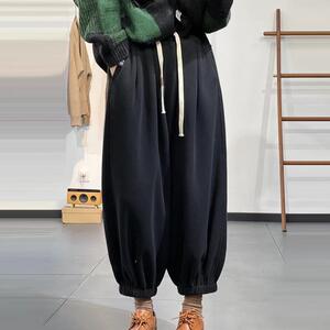 大码高腰束脚哈伦裤女秋冬季300斤胖MM宽松显瘦休闲加绒灯笼裤ins