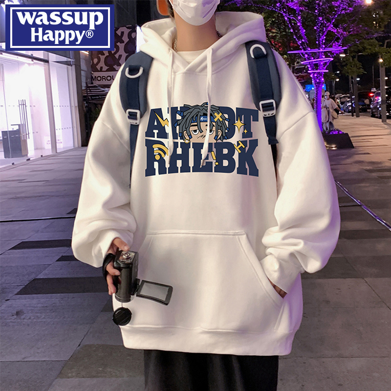WASSUPHAPPY春秋季连帽卫衣男