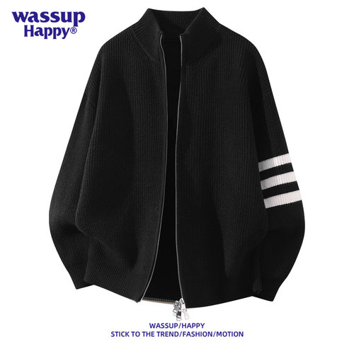 WASSUPHAPPY设计感毛衣外套男士
