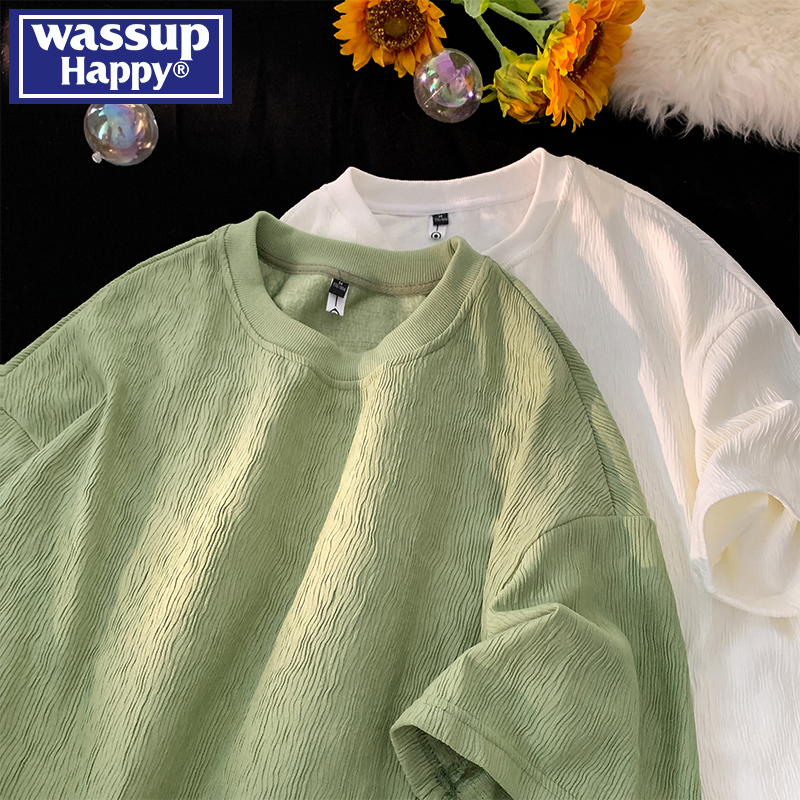 WASSUPHAPPY夏季薄款短袖t恤男