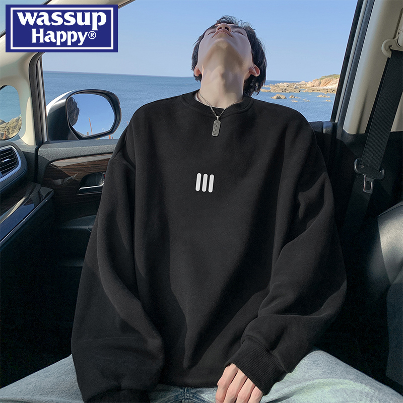 WASSUPHAPPY春秋季圆领卫衣男