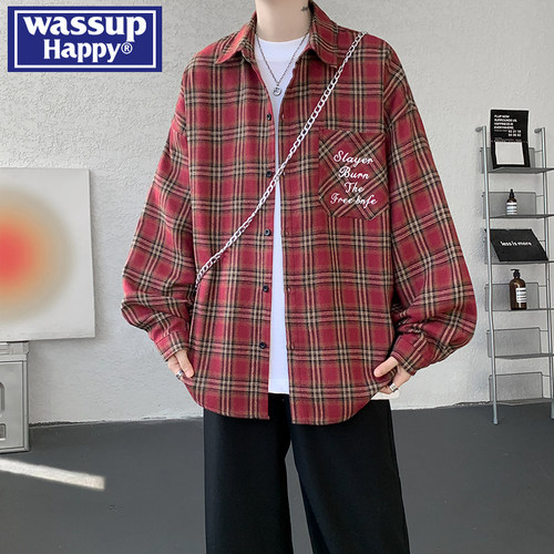 WASSUPHAPPY秋季长袖衬衫外套男