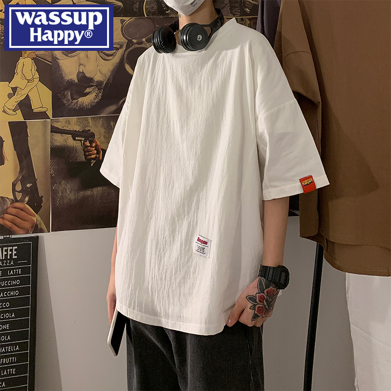 WASSUPHAPPY夏季纯棉短袖t恤男