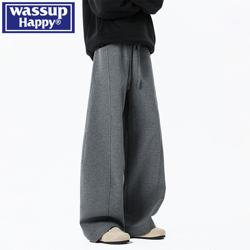 WASSUPHAPPY秋季直筒休闲裤子男