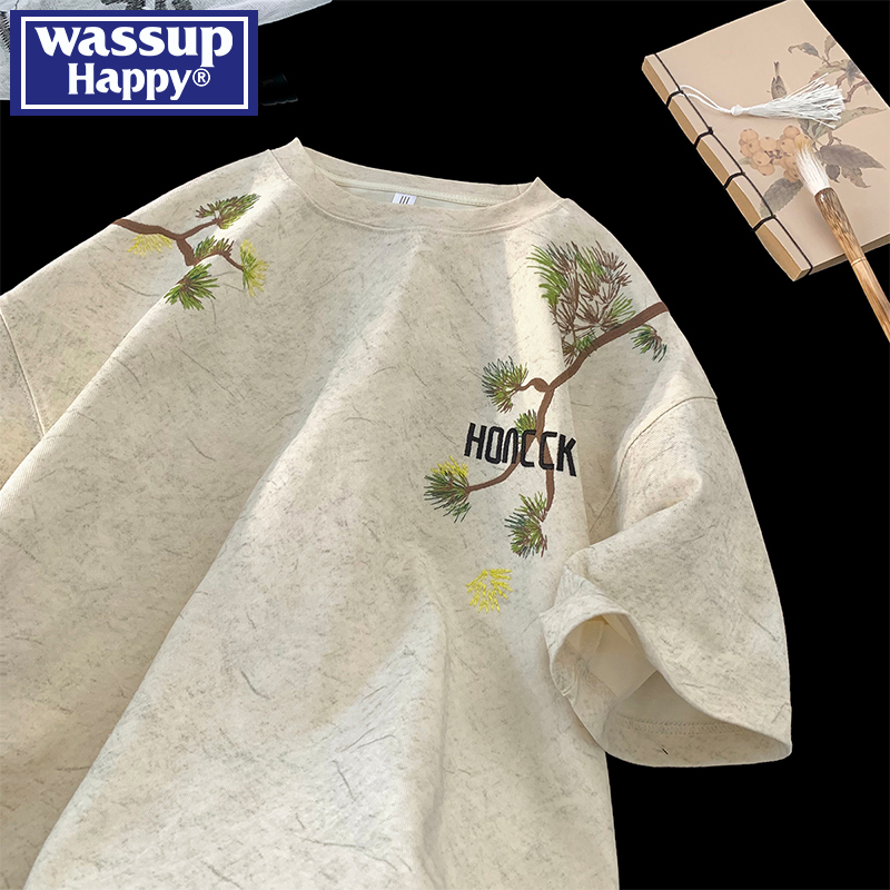 WASSUPHAPPY夏季薄款短袖t恤男