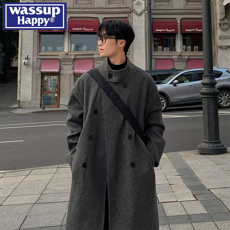 WASSUPHAPPY秋冬季毛呢大衣男